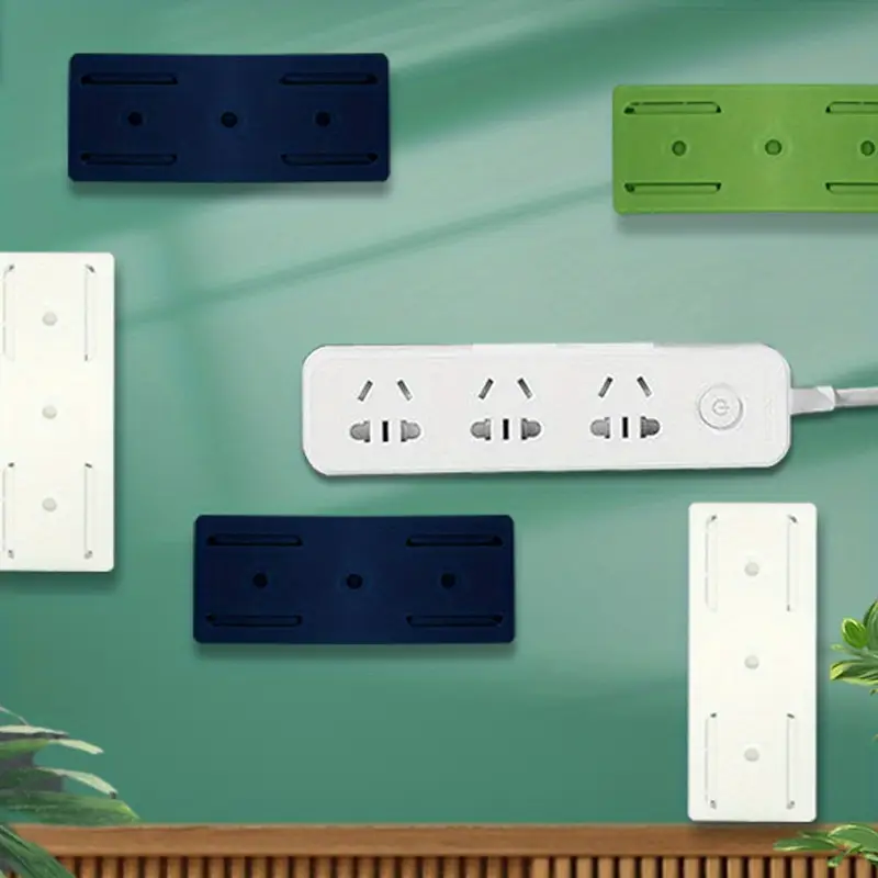 4pcs Self Adhesive Power Strip Holder Adhesive Punch Free Desktop ...