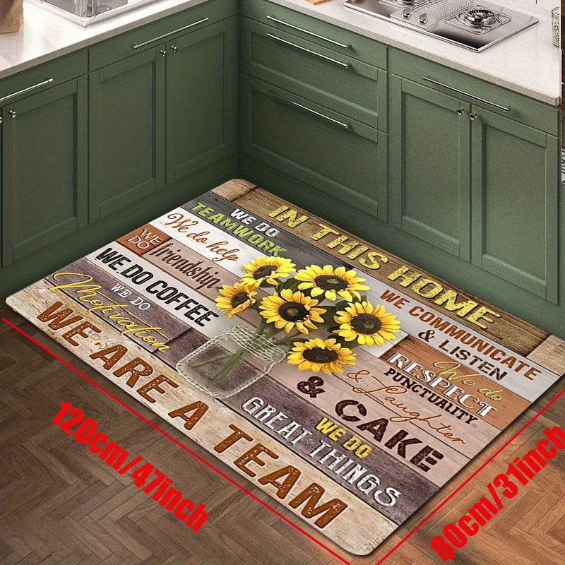 Ornament Sunflowers Floor Runner Rugs Long Kitchen Mat Kitchen