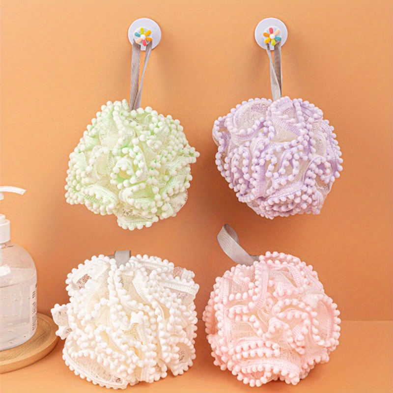 Soft Mesh Bath Sponge Balls Skin Cleaning Brush Shower Puff Temu