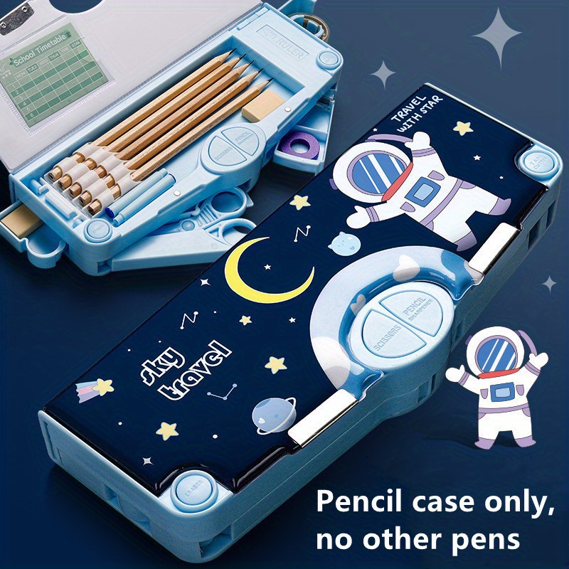Cute Cartoon Astronaut Unicorn Pencil Case: Multifunctional - Temu