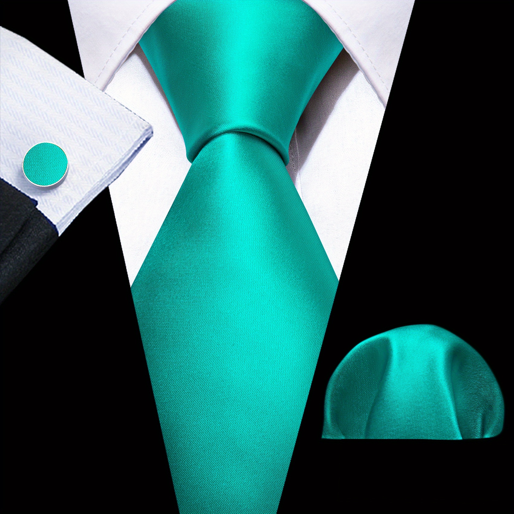 Barry Wang Men's Tie Cufflinks Handkerchief Set