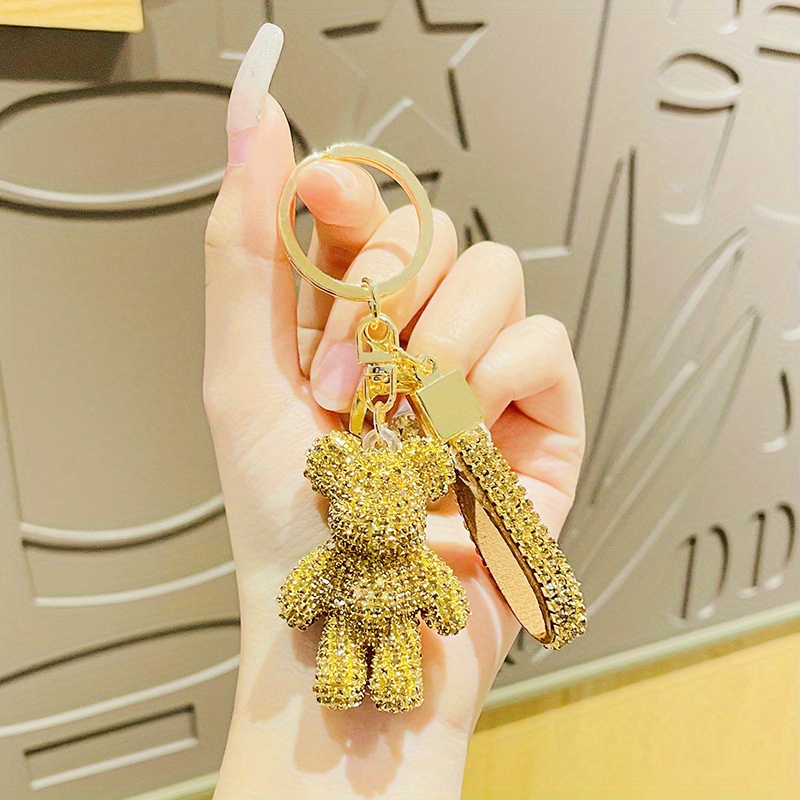 Cartoon Rhinestone Jeweled Bear Keychain Car Wallet Bag Key Ring Pendant  Girls Jewelry - Temu Italy