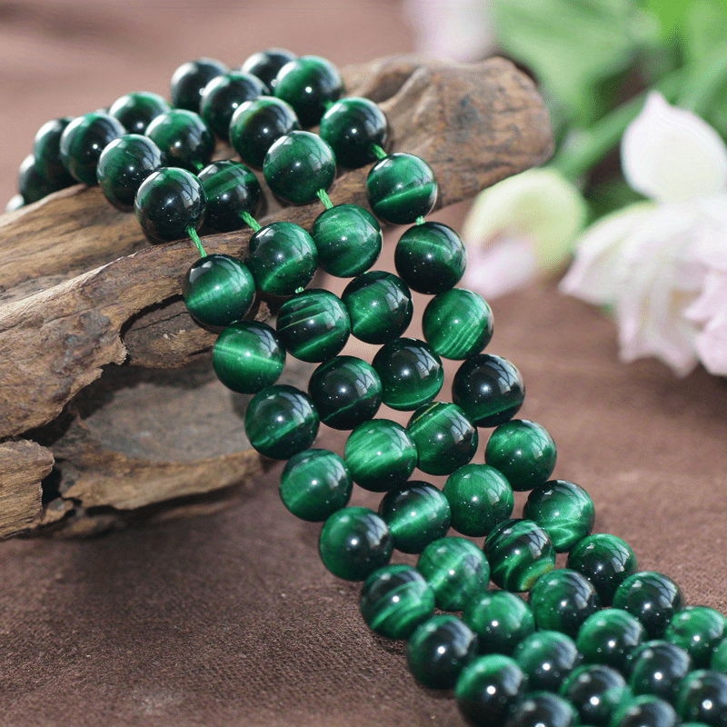 6mm Green Tiger Eye Beads 60 Natural Stone Loose Beads Diy - Temu