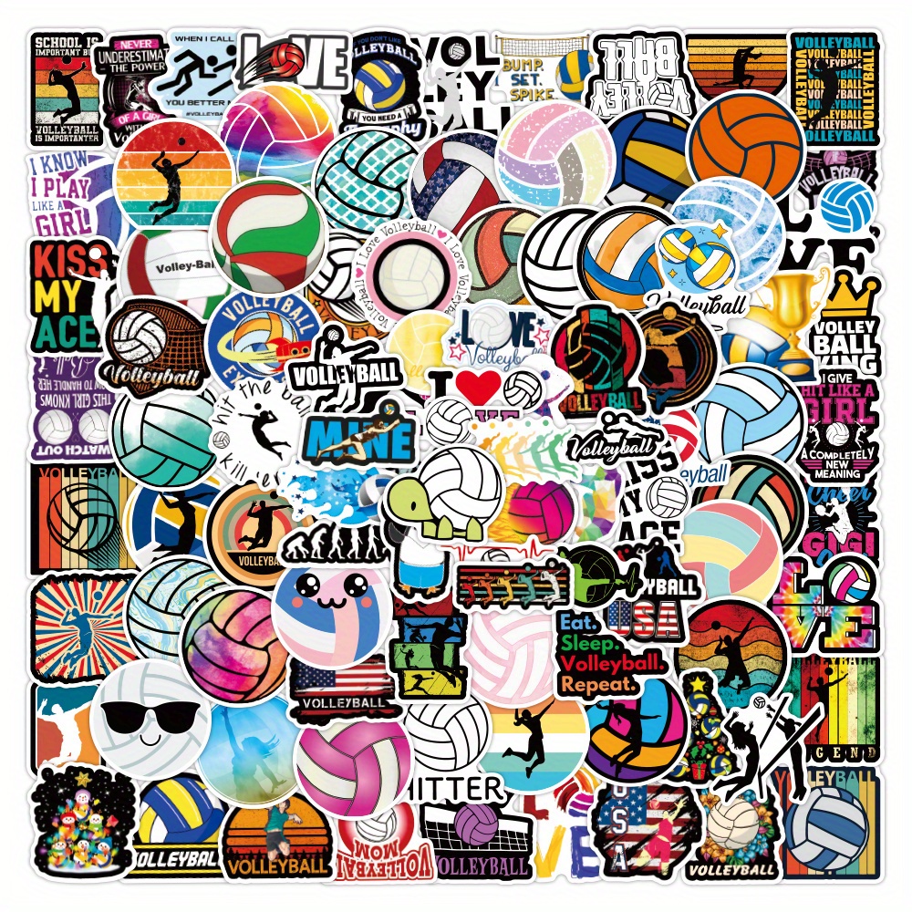 Volleyball Stickers, Waterproof Vinyl Decals Stickers For Gym Wall