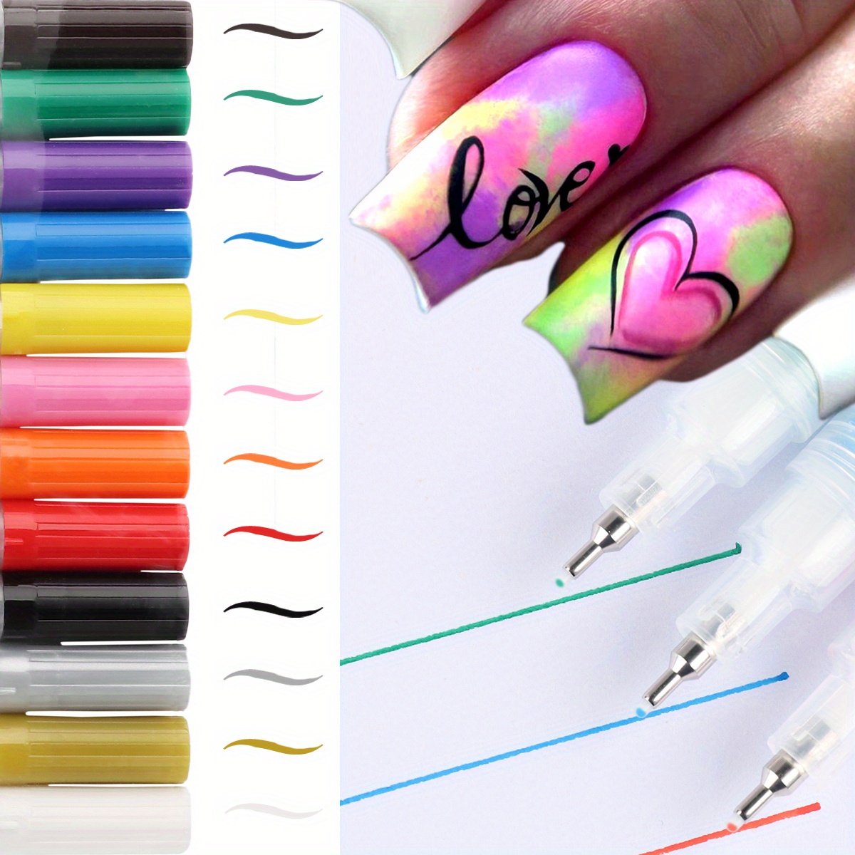 1 Acount Crayons Set For Nail Painting Connect Stack And Temu