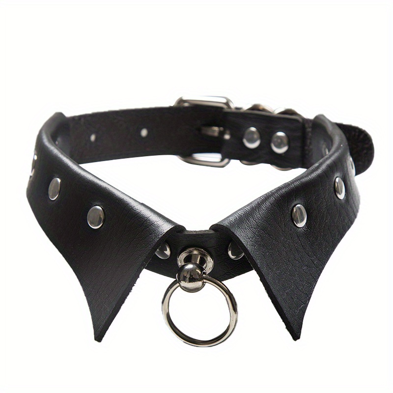 Punk Heart Pendant Leather Choker Collar For Men Women, Punk Silver Color  Chain Harajuku Collars Sexy Jewelry - Temu