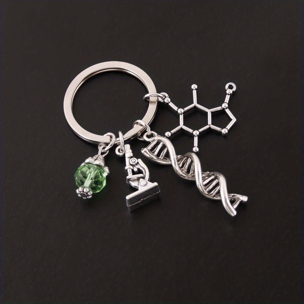1pc Microscope Keychain Science Gift For Laboratory /students/teachers (3 Charm Keychain)