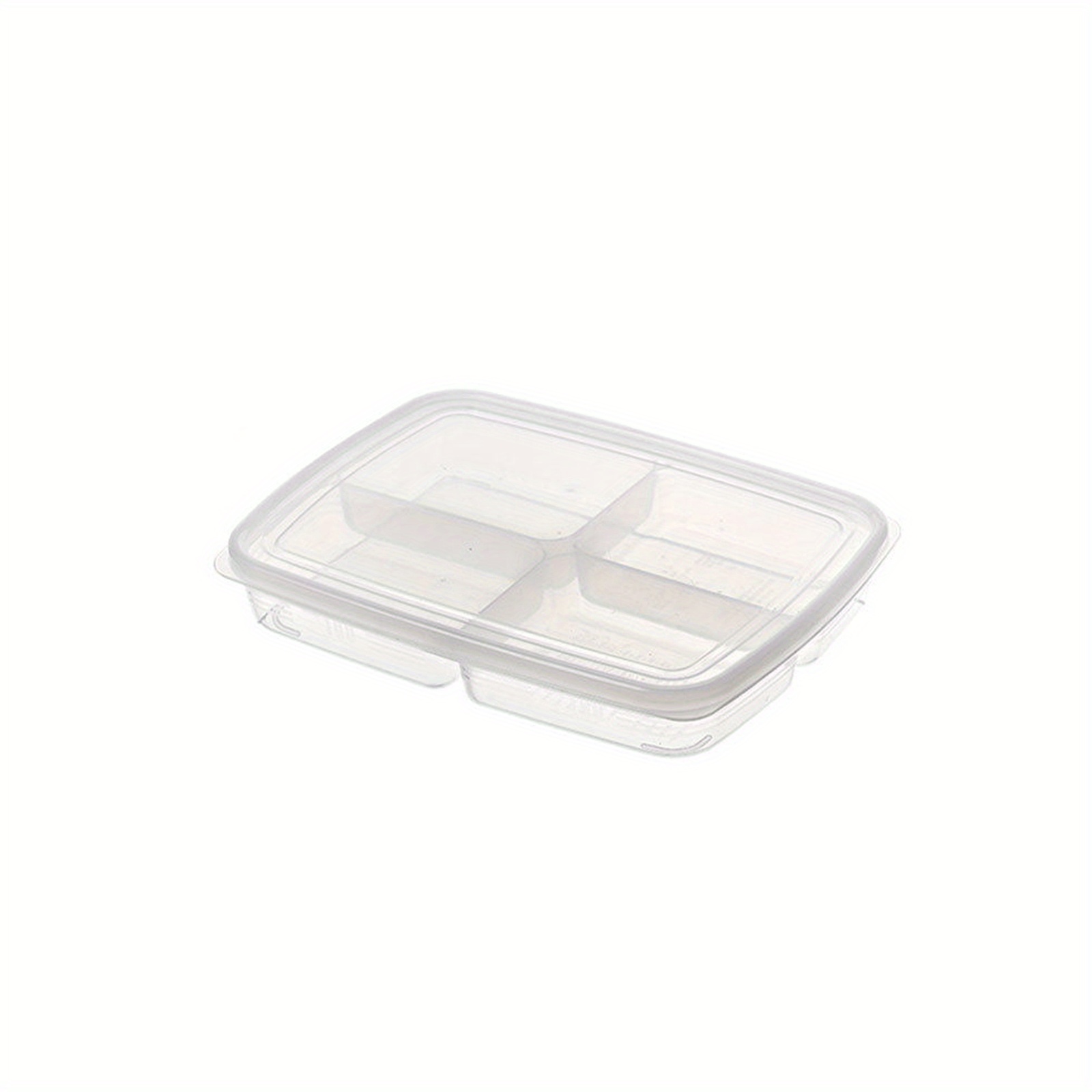 1pc Transparent Four Grid Refrigerator Storage Box Food Grade Food  Packaging Box For Vegetable Preparation And Refrigeration