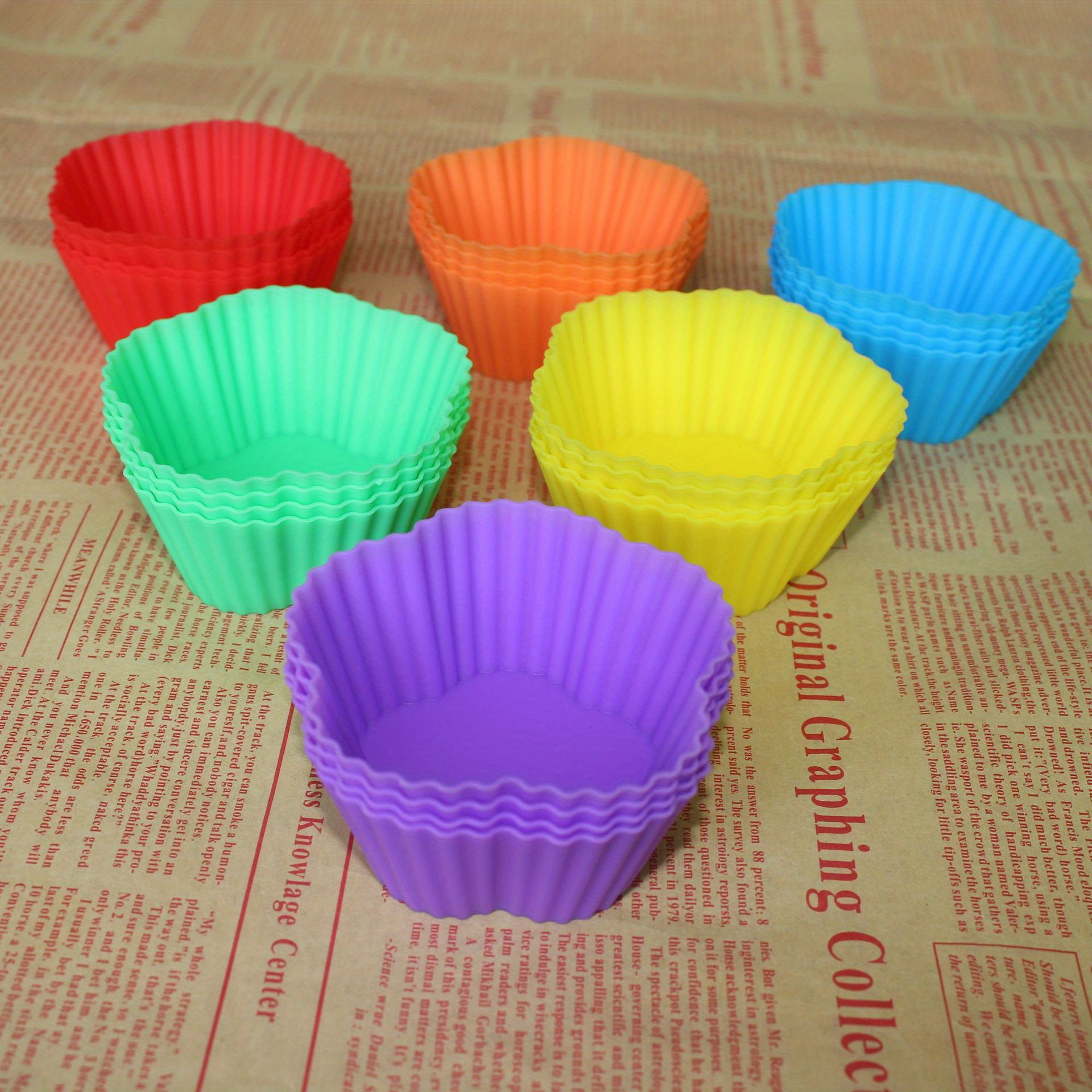 Silicone Muffin Cupcake Cup Mold Baking Paper Cup Oven Household Steamed  Cake Mold - Temu