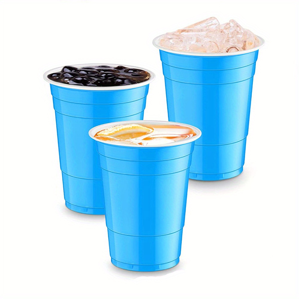 10Pcs 16oz Disposable Plastic Cups Drinking Beverage Cup Red Blue Birthday  Bachelorette Camping Indoor Outdoor Events Supplies