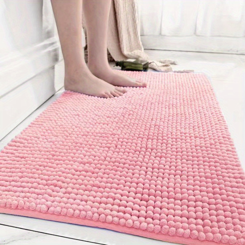 Ultra Soft And Cozy Chenille Bathmat With Antiskid Polka Dots - Quickly  Absorbs Water And Provides Durable Tufted Doormat For Bathroom Supplies -  Temu