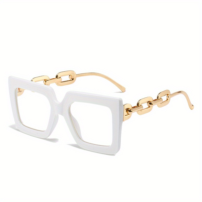 Y2k Square Anti Blue Light Fashion Glasses For Women Men Students Chain  Charm Clear Lens Glasses Spectacles Frame, Save More With Clearance Deals