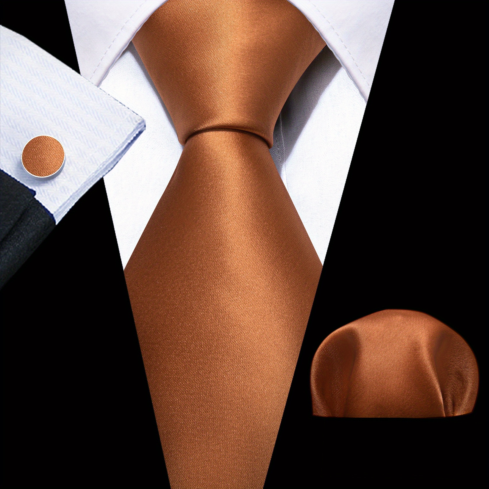 Barry Wang Men's Tie Cufflinks Handkerchief Set