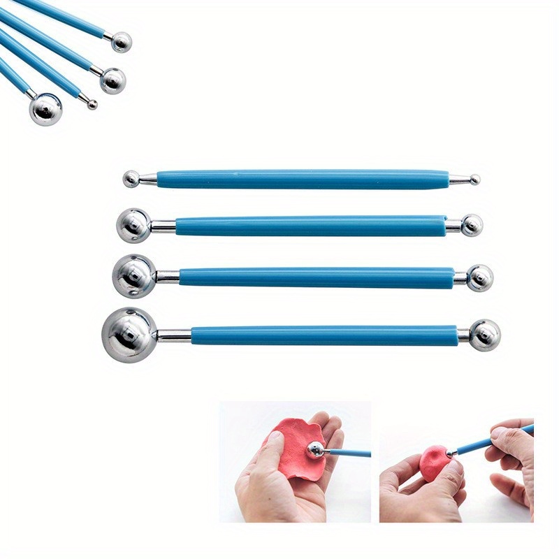 Abbraccia 33 Pieces Clay Sculpting Tools DIY Craft Shaping Embossing Pattern Smoothing Polymer Clay Tools Ball Stylus Dotting Tools for Beginners, Boy's, Size