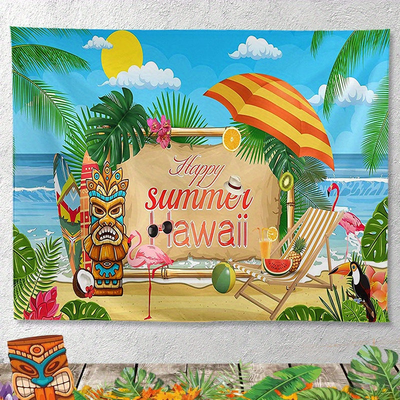 Hawaiian Party Decoration Hanging Cloth Beach Layout Large - Temu