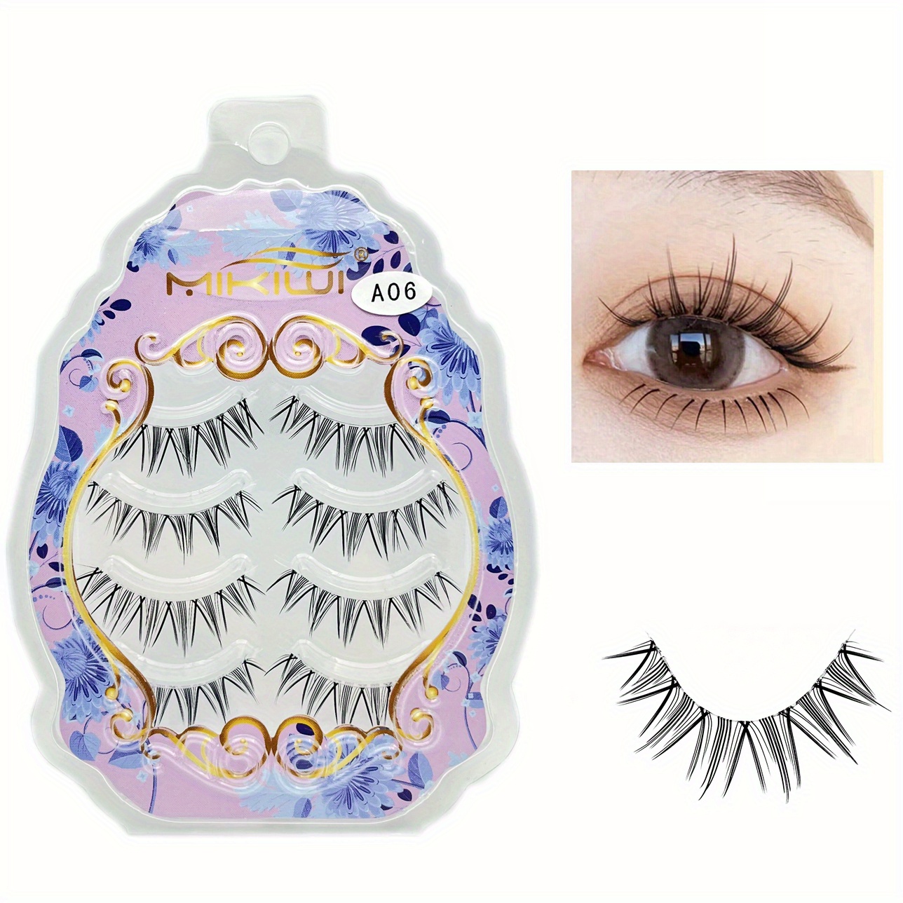 Manga Lashes, Clear Band Spiky Anime False Eyelashes, Natural Look Japanese  Lashes, Reusable Cosplay Wispy Eyelashes Extension Makeup Tool - Temu