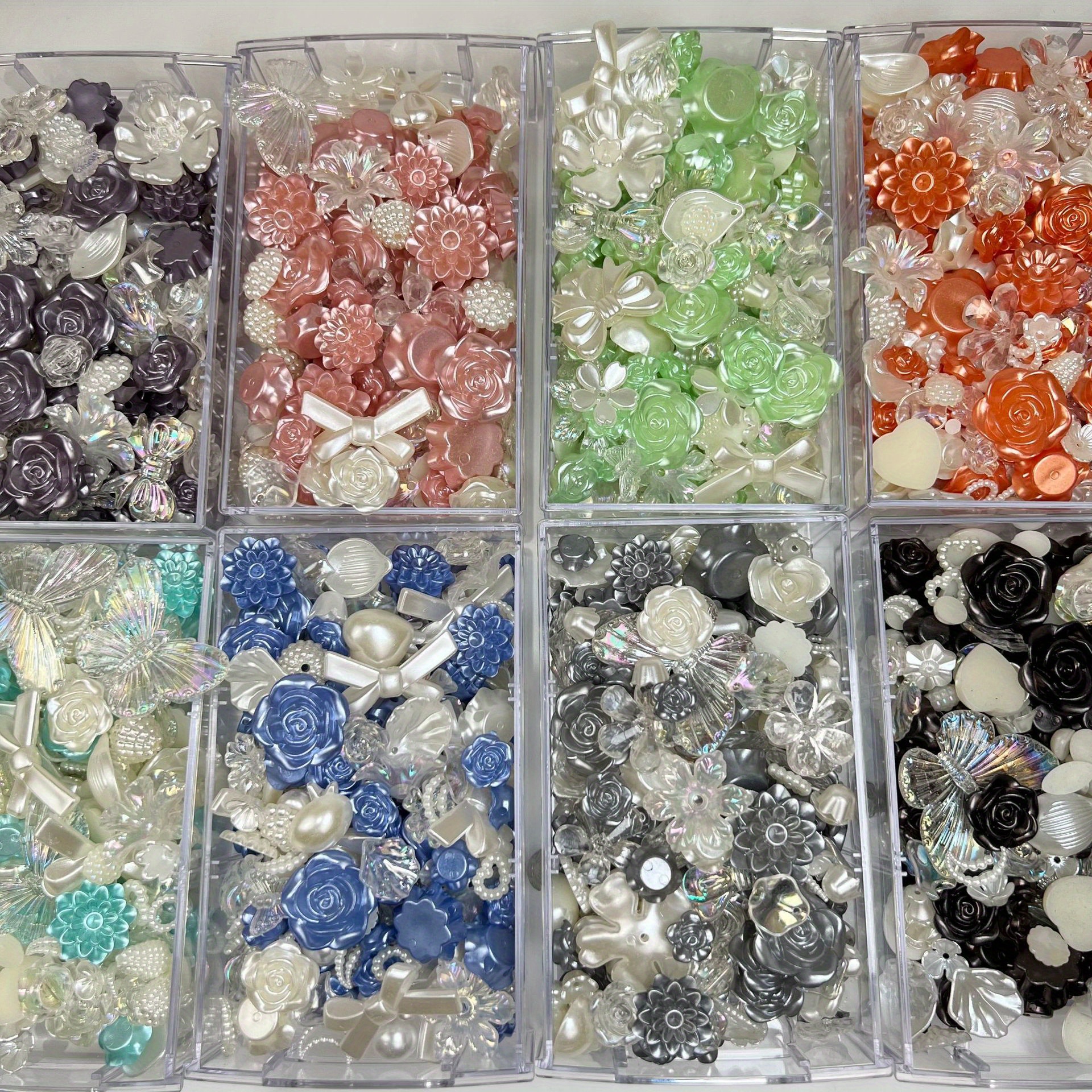 Bag Resin Charms Mixed Design Shinny Flower Butterfly Diy - Temu