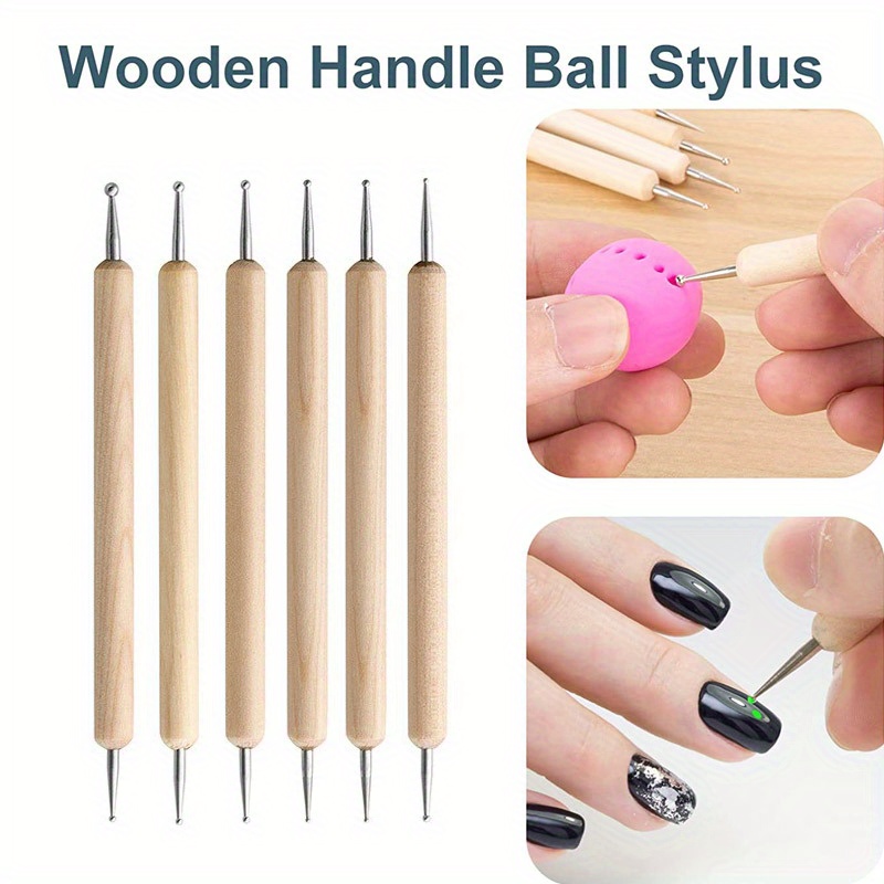 5pcs Indentation Pen Nail Art Embossing Tools,wooden Ball Stylus Dotting  Tool Set Pattern Sculpting Clay Sculpting Modeling Tool - Hand Tool Sets -  AliExpress