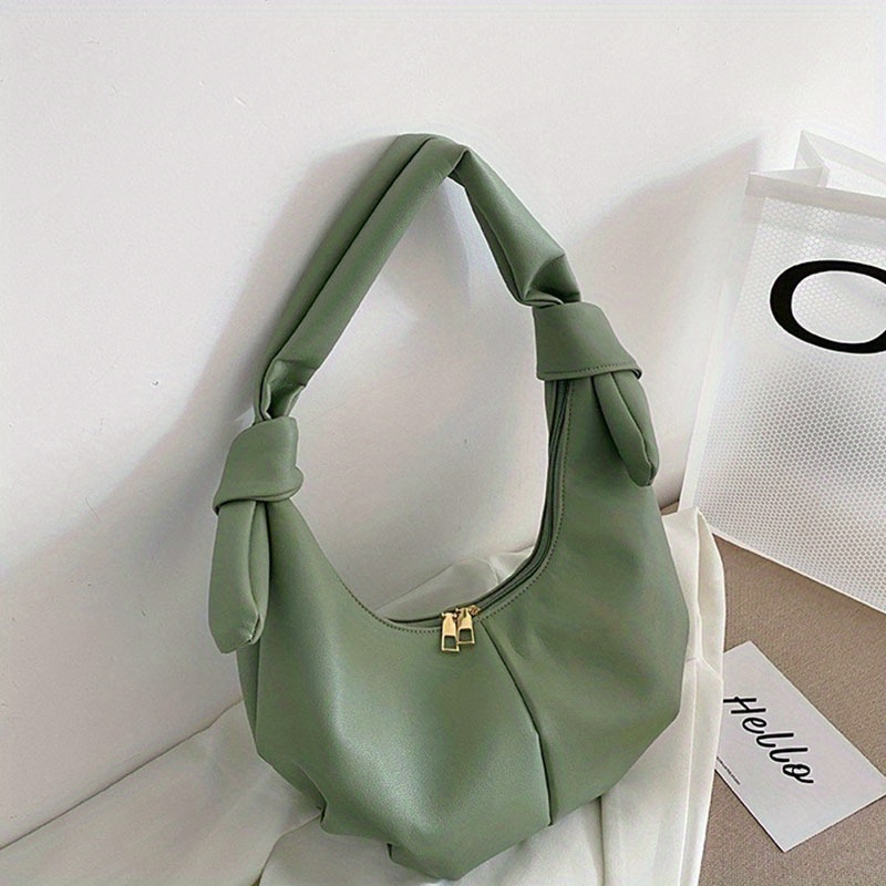 Cloud Ruched Crescent Bag Underarm Shoulder Purse For Women