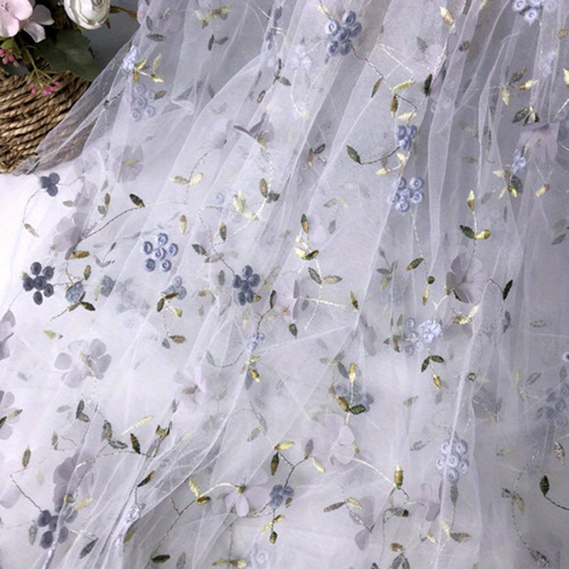 3D tulle fabric brown floral apparel fashion fabric by the yard designer  fabric