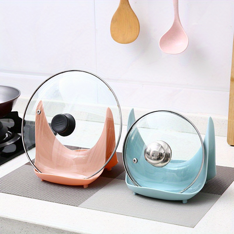 Waroomhouse Pot Lid Holder Freestanding Anti-slip U-shaped Mount Safe Kitchen Countertop Pot Cover Chopping Board Organizer Cooking Utensil