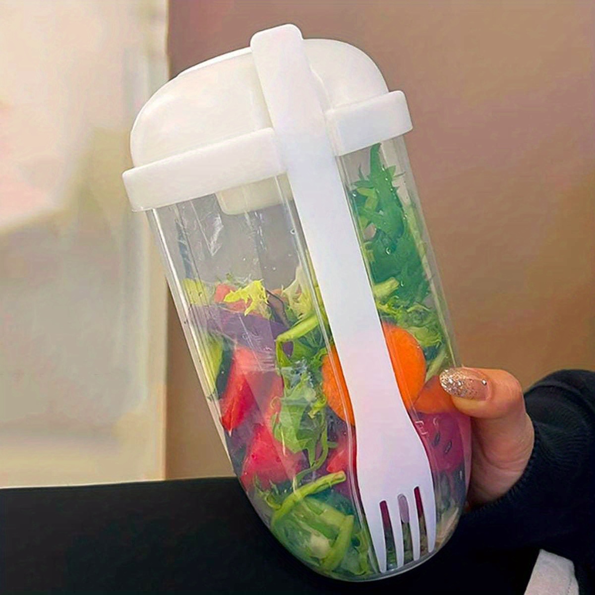 Portable Salad Dressing Cup, Salad Dressing Holder, Fruit Water Bottle  Vegetable Salad Dressing Container Set For Work, Travel - Temu Australia