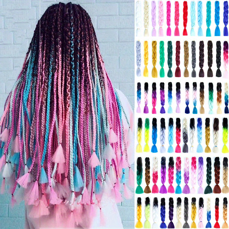 US Ombre Festival Party Synthetic Jumbo Box Braids Hair Extensions