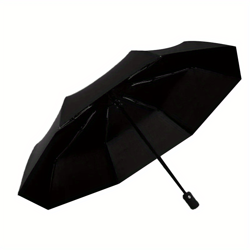 Image of Mei Qi Lin 8-rib Automatic Windproof Folding Umbrella - Design, One-handed Opening, Durable Polyester & Iron Ribs, Stylish For Office Or Travel, Travel Umbrella, Sleek Umbrella, Sturdy Handle Umbrella