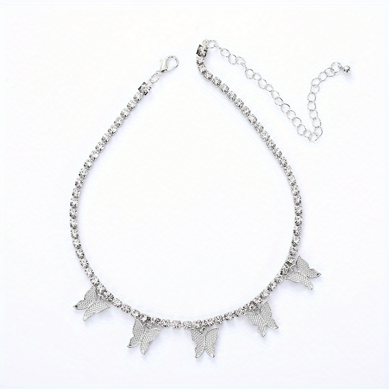 Butterfly Choker Necklace Silver