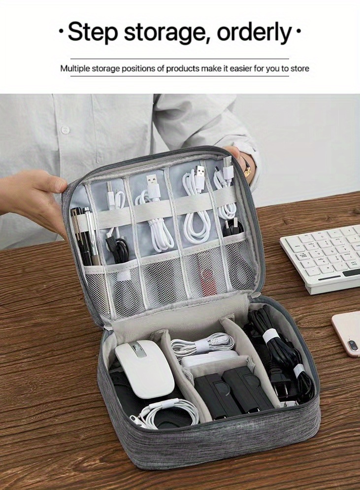 Boîte de rangement portable pour câble métallique de voyage, gadget USB,  chargeur de téléphone, sauna, maison, bijoux, boîte d'évaluation cosmétique  - AliExpress