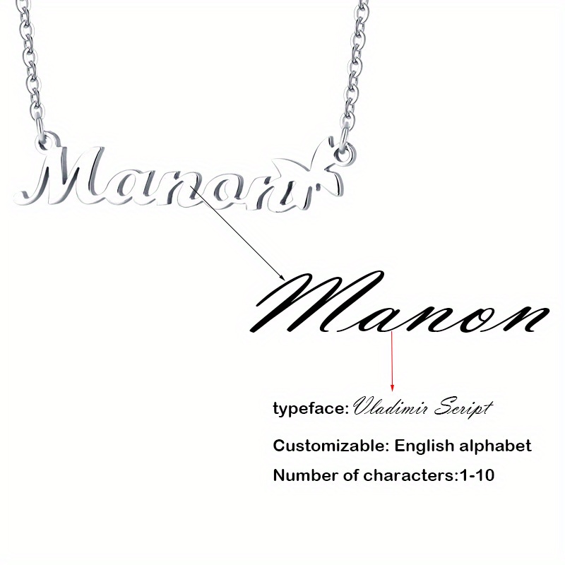 Personalized Titanium Steel Butterfly Pendant English Temu Belgium