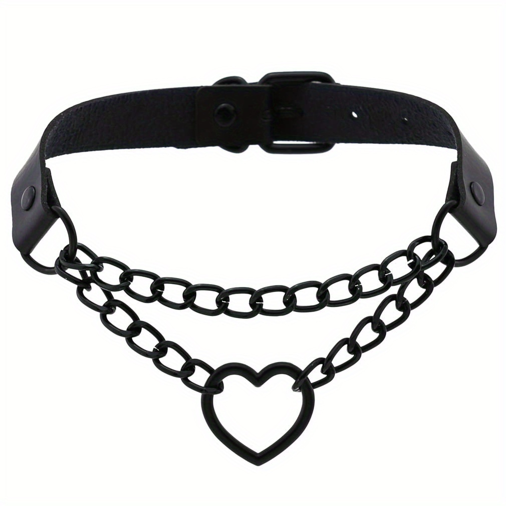Gothic Adjustable Pu Leather Choker Necklace Punk Choker - Temu