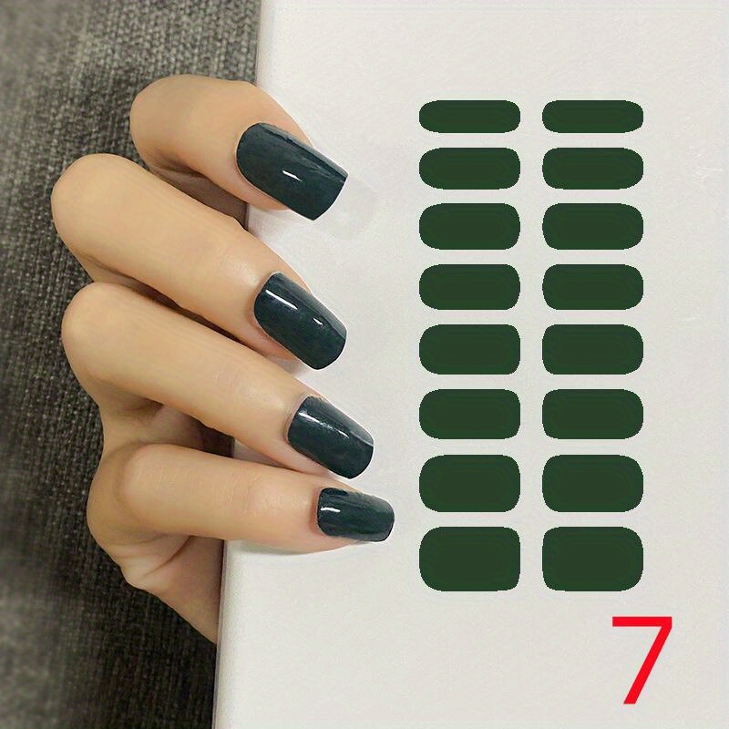 Solid Full Nail Edge Stickers With Nail Rasp - Nail Sticker Series