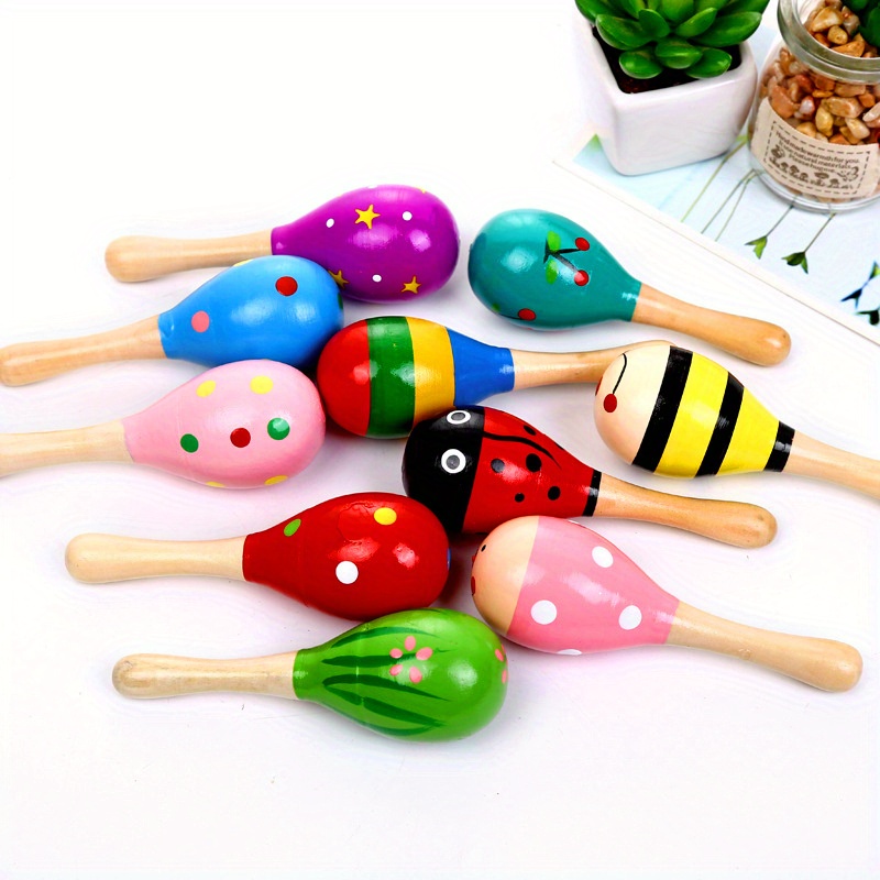 5 Pcs Wooden Hand Percussion Instrument Set Mini Wooden Cabasa with  Stainless Steel Breads Musical Latin Percussion Instrument Classical Wood  Claves