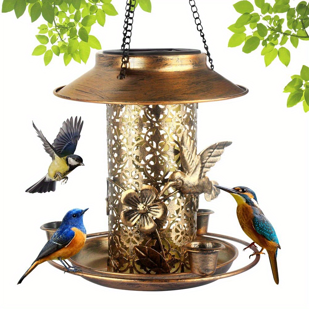 Attract Wild Birds Garden Solar powered Bird Feeder Lantern! - Temu