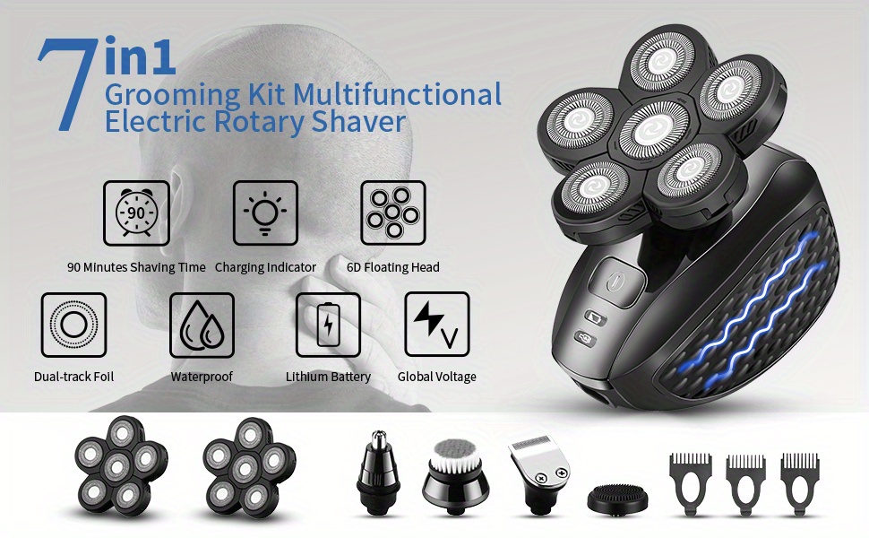 1 Electric Shaver Bald Men 6d Professional Men's Razors - Temu