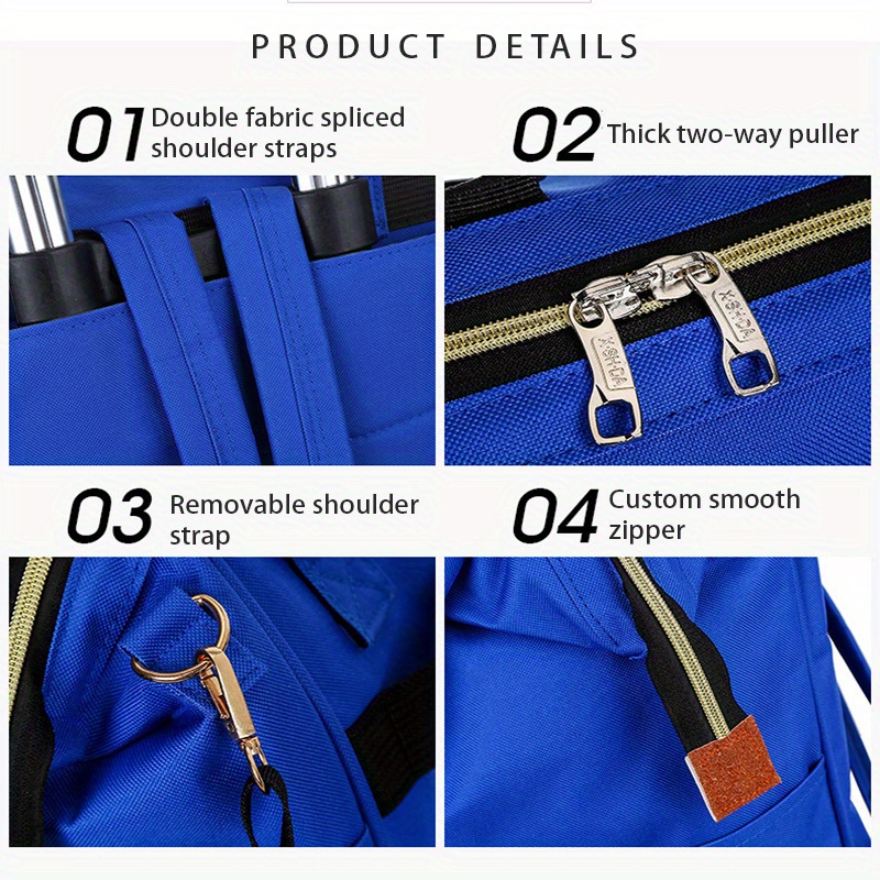2 pcs fashion oxford bull pull rod bag duffle double shoulder back set travel case bag universal wheel luggage expexpable details 2