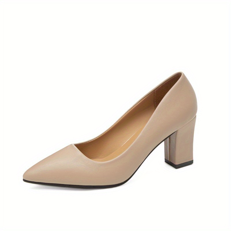 Womens Pointed Toe Court Pumps Solid Sole Slip