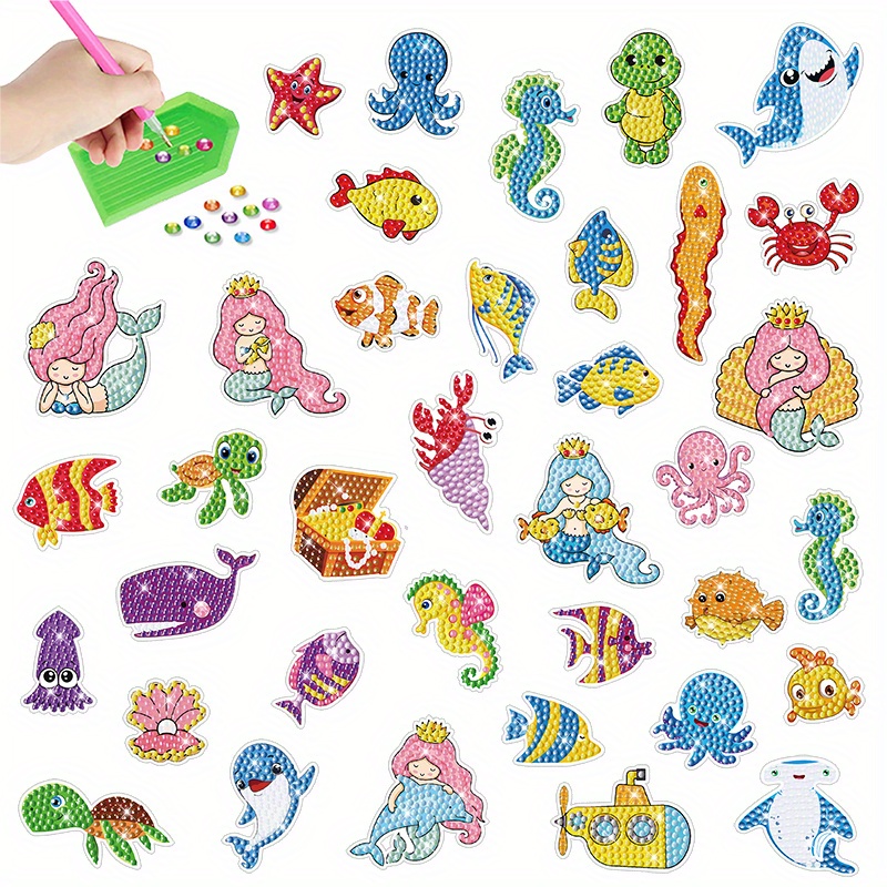 Diamond Painting Kits For Kids, Mosaic Stickers. Art Kits For Kids, Diamond  Painting Stickers, Gem Stickers, Gem Art And Craft Kits For Kids, Girls 6-8-12  - Temu