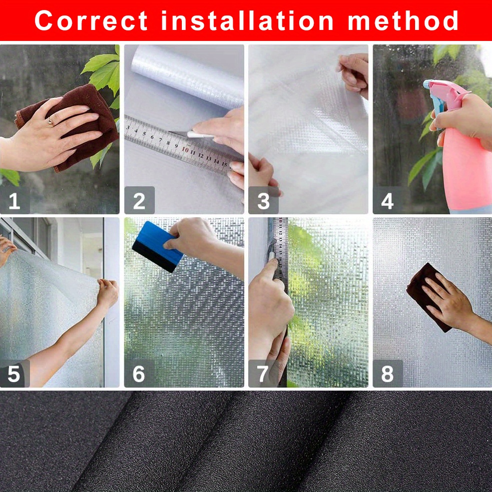 1pc blackout privacy window film opaque frosted glass film thermal insulation no   window sticker details 7