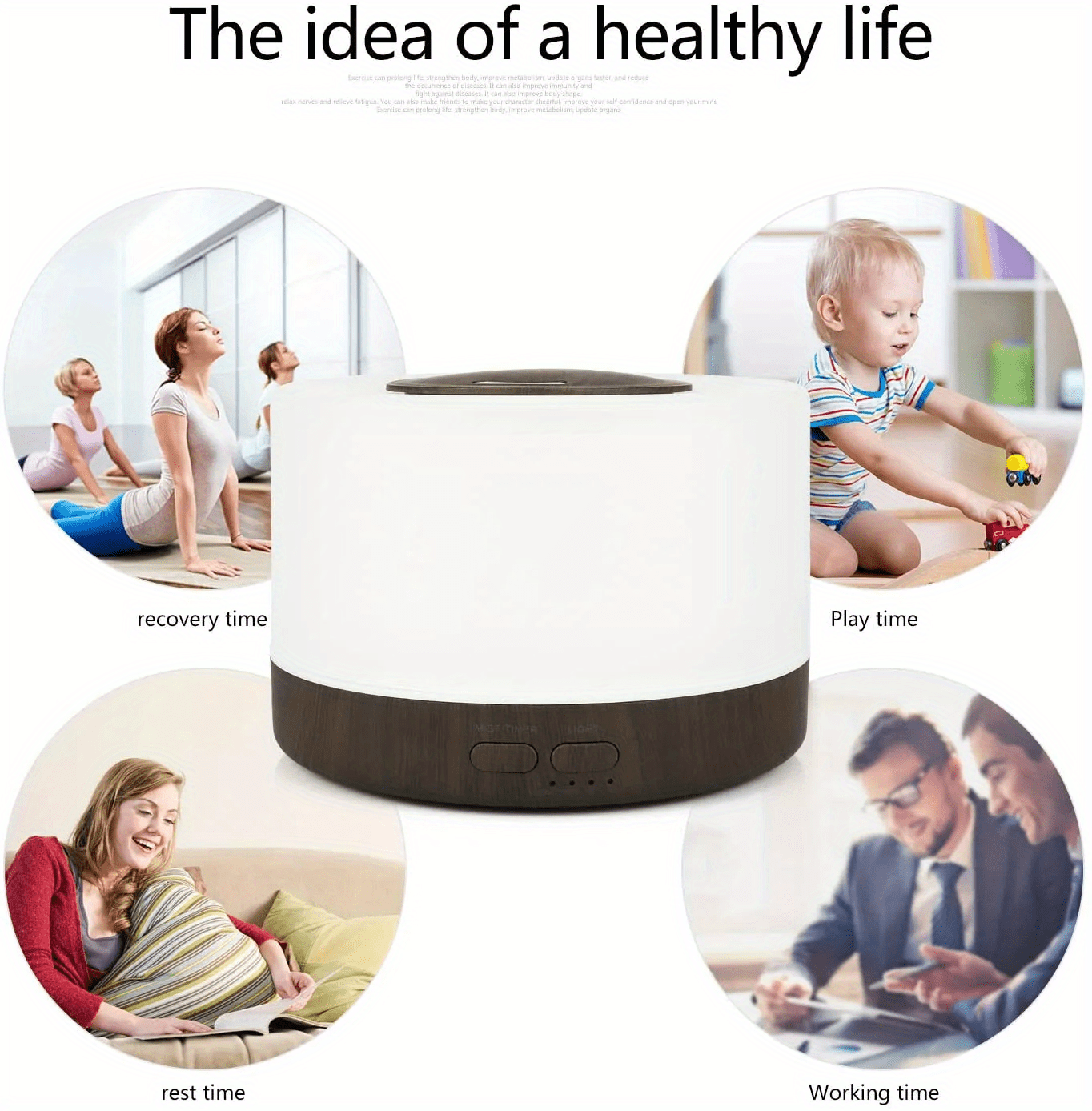 1pc aroma diffuser essential oil large room office 500ml wood color diffusers for home night lamp cool mist air humidifier for bedroom quiet with remote control ambient 7 led light waterless auto off aromatherapy diffuser for gift details 11