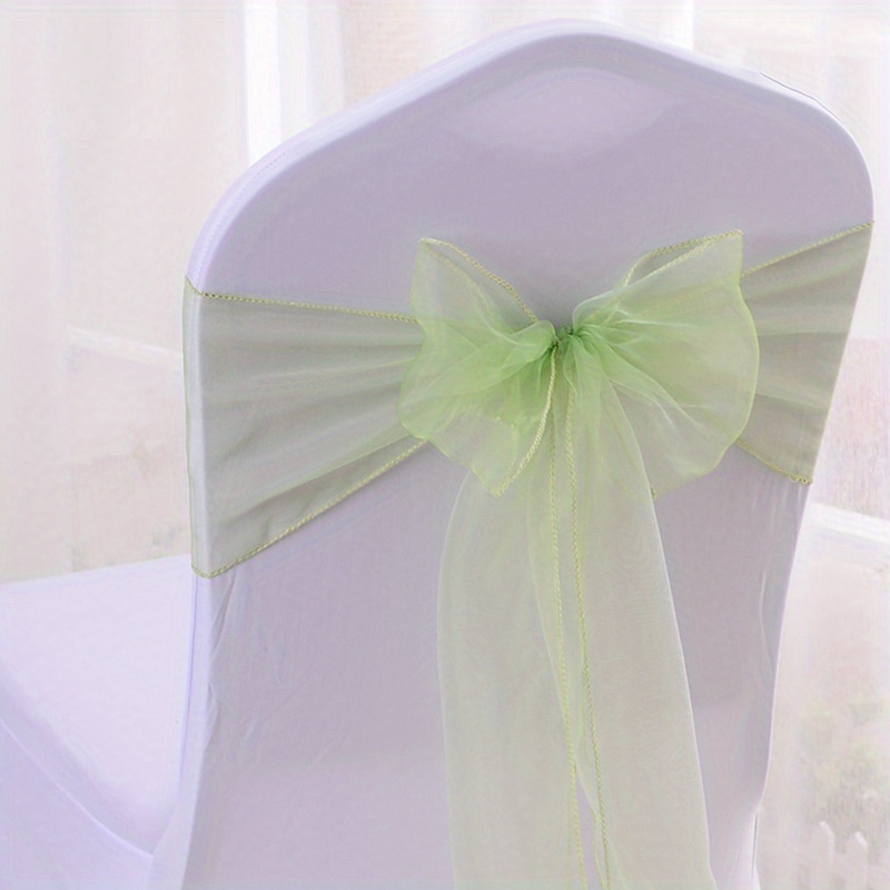 Organza Sashes Chair Covers Tulle Bows Sash Tie Ribbon Wedding Party  Decoration