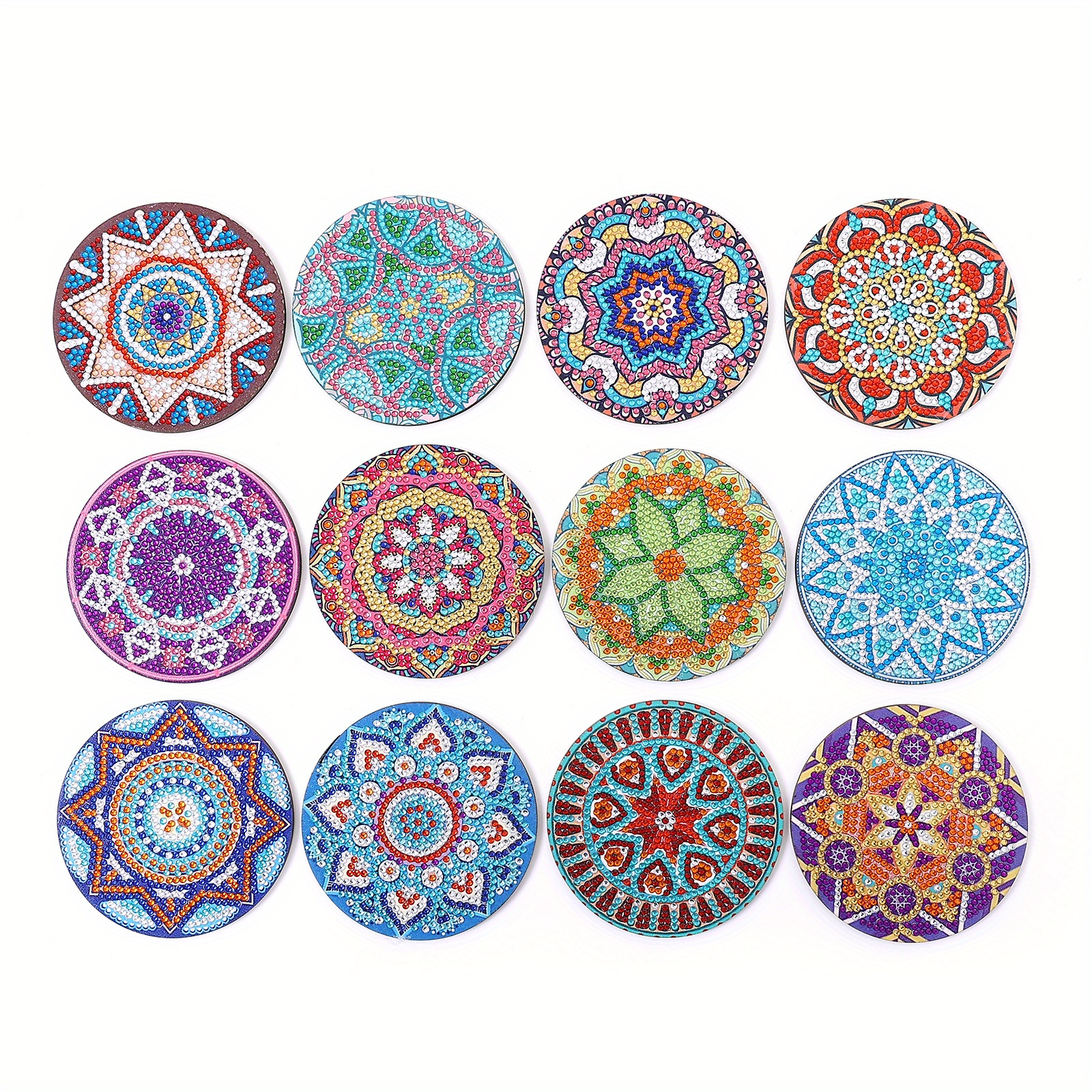 Diamond Painting Coaster Kit Creative Diy Mandala Flower - Temu