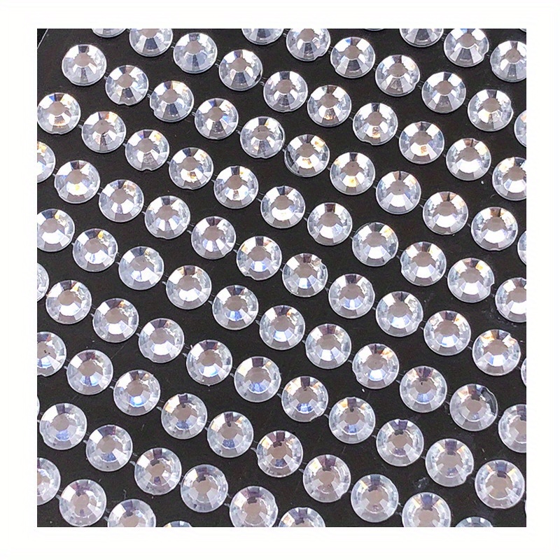 6mm Self Adhesive Glitter Crystal Gem Jewels Sticker Diamante Rhinestone 504 Pcs, Clear