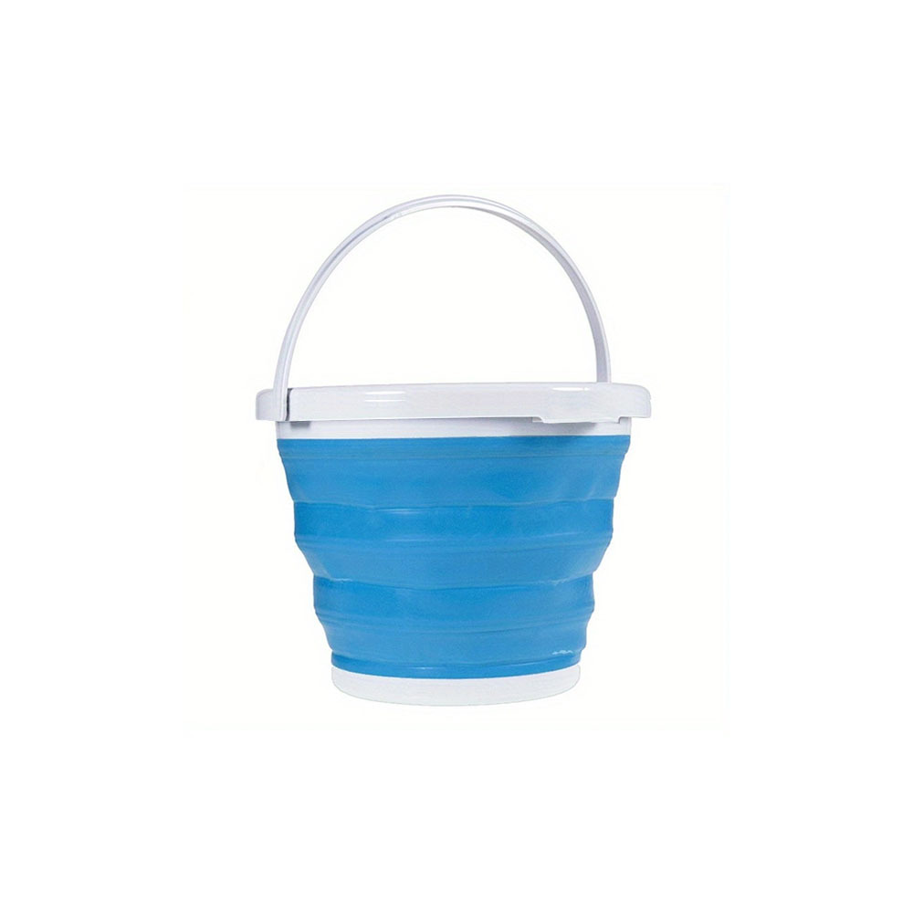 Collapsible Bucket For Camping, 5l/10l Collapsible Bucket, Silicone Bucket  With Portable Handle, Green Water Bucket, For Mopping Washing Cleaning For
