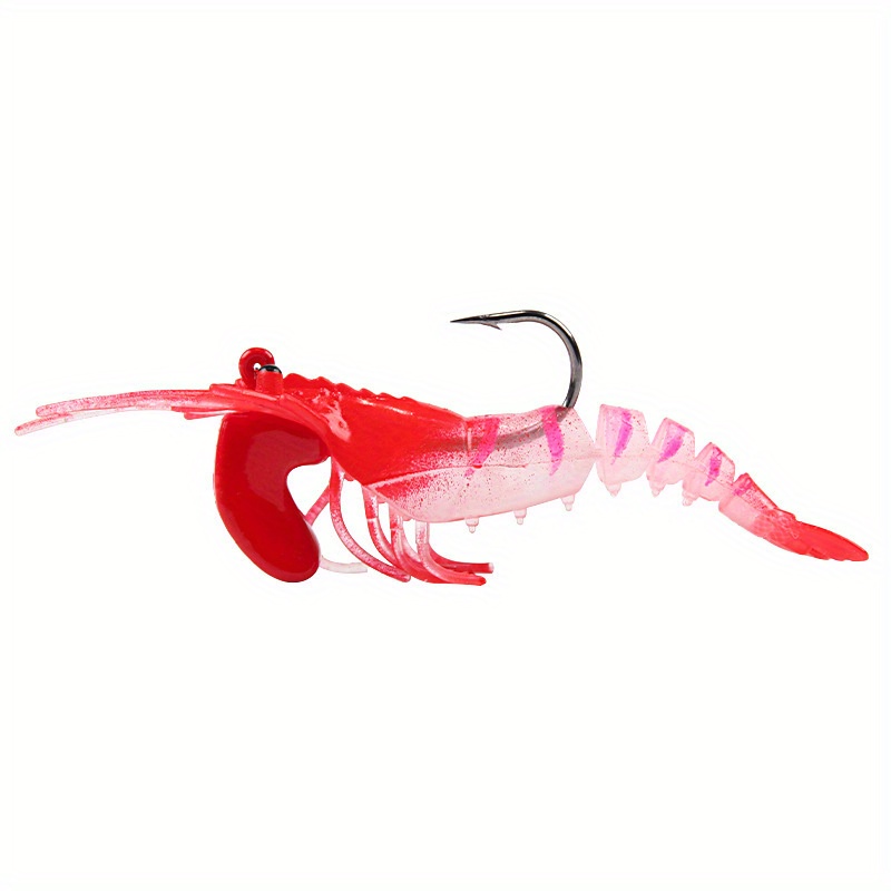 PROBEROS 1PCS 6 COLOR Multinode Shrimp Lures Sea Fishing With Luminous  Prawns Soft Bait Perch 3.54inch/14G Sea Bass Shrimp Bait