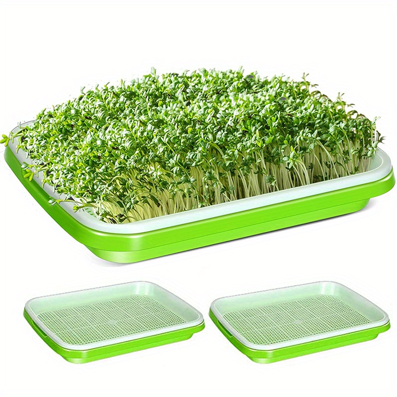 2pcs Seed Sprouter Tray With Lid Germination Kits Plastic Double Layer ...