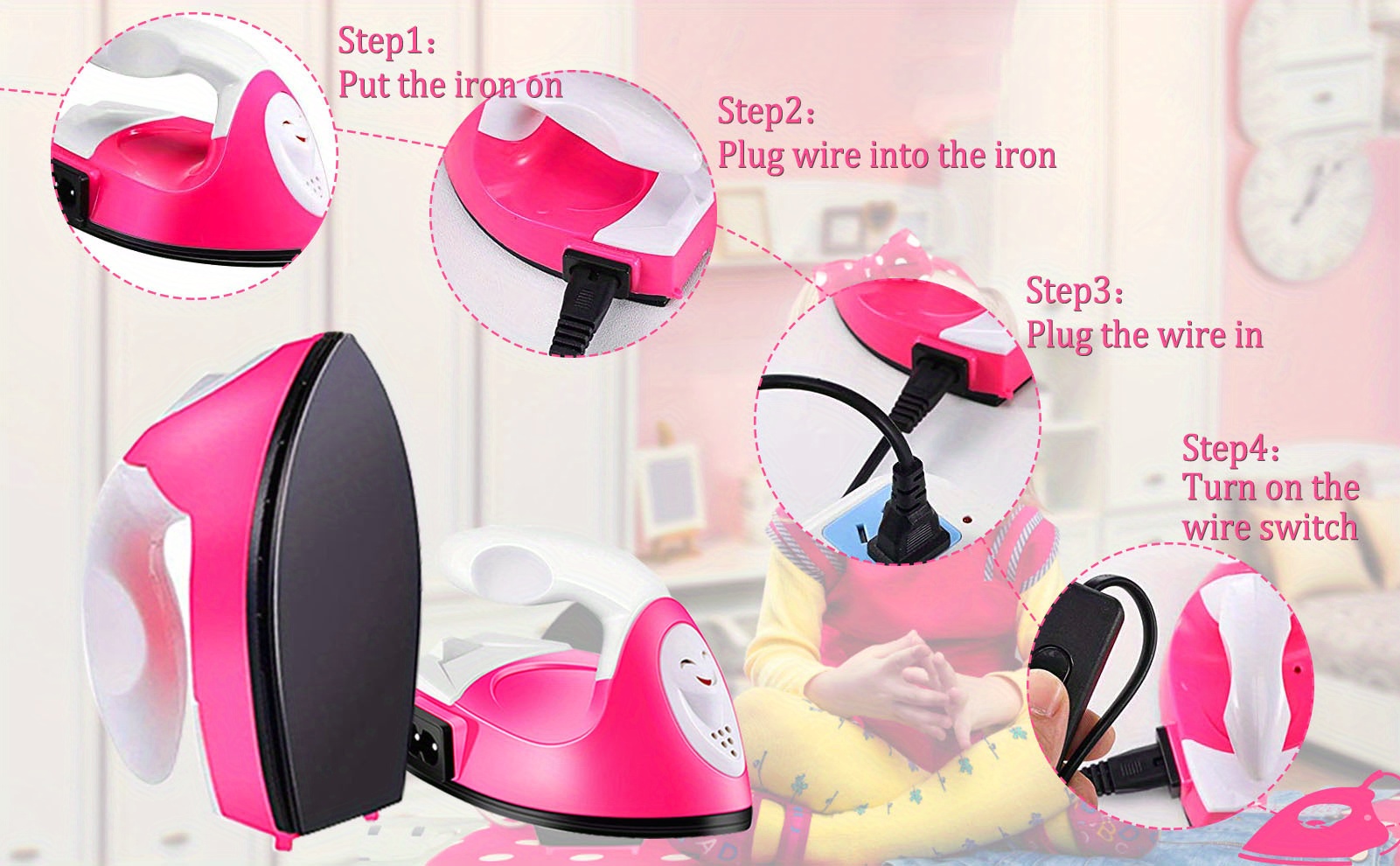 Compact Heat Press Mini Iron with Heatproof Stand — Carmel Doll Shop  Boutique