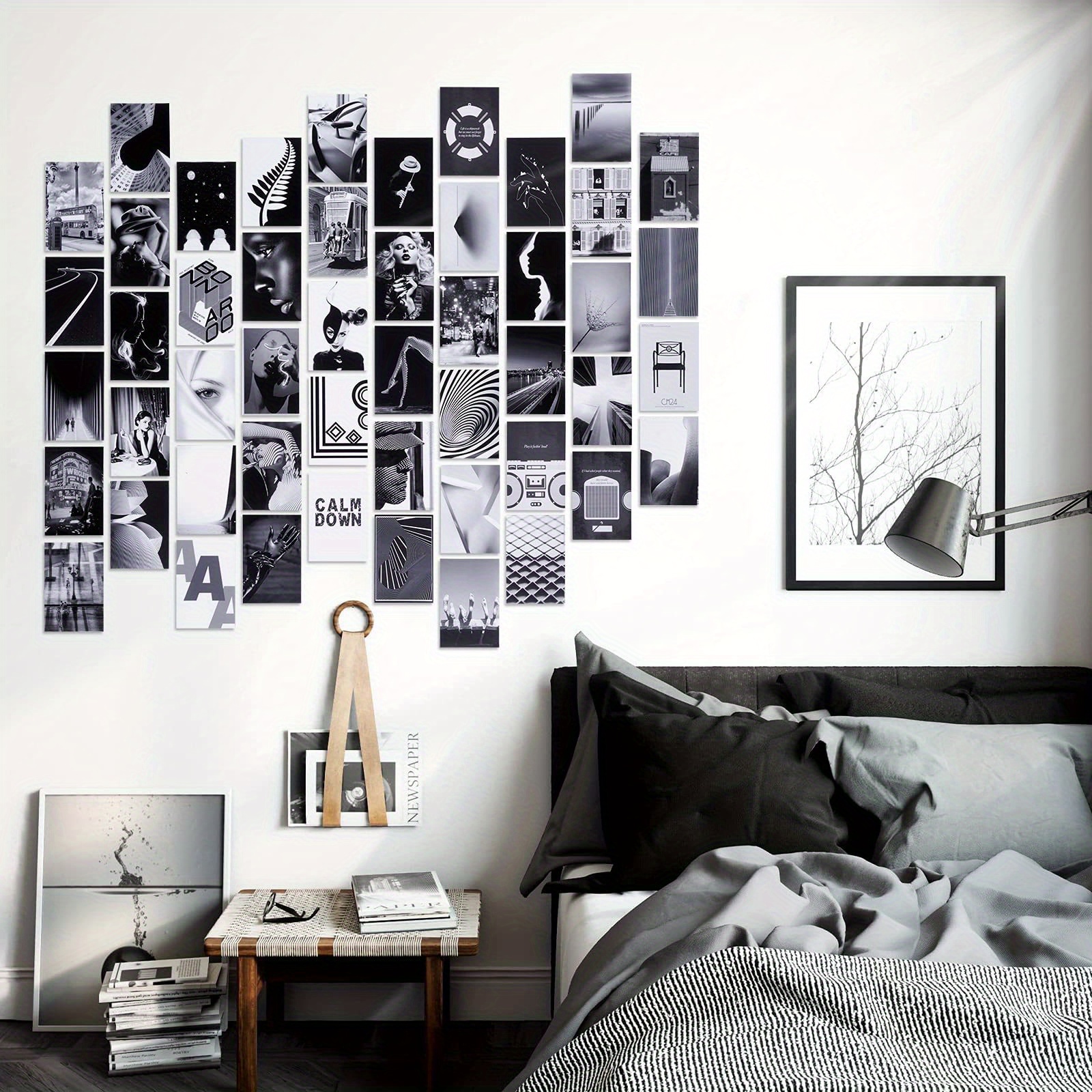 Wall Collage Kit Aesthetic Pictures Black&white, Poster,wall Collage ...