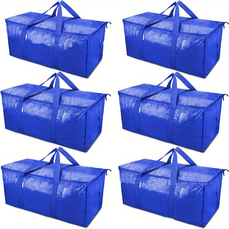 Bolsas de mudanza extra grandes y resistentes, bolsas de almacenamiento con  asas para embalaje, 6 bolsas grandes, organizadores de gran tamaño